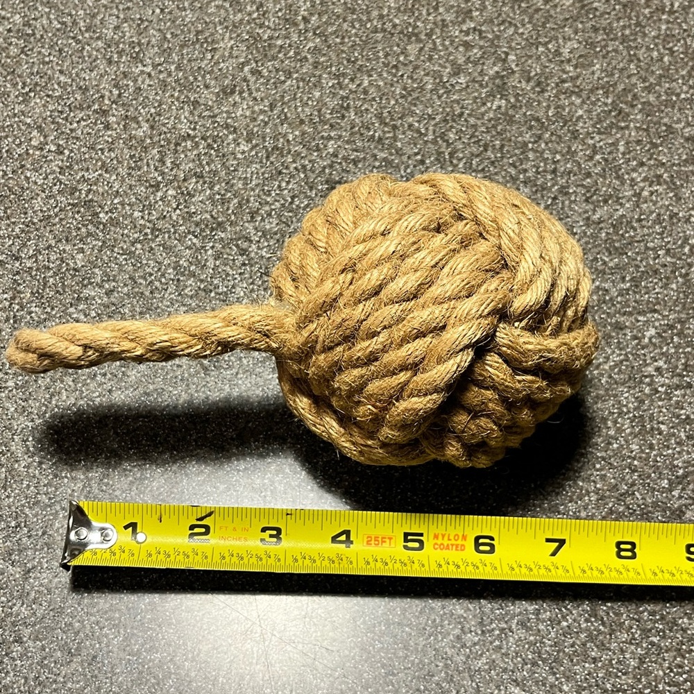 Nautical / Maritime / Sailor’s Monkey’s Fist Knot / Doorstopper Natural Jute - Picture 8 of 8